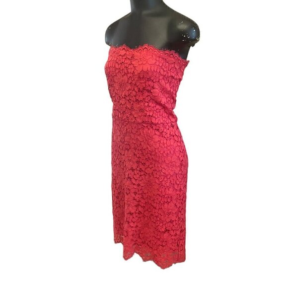 Zara Floral Lace Strapless Dress in Pink Size Large - Picture 3 of 6